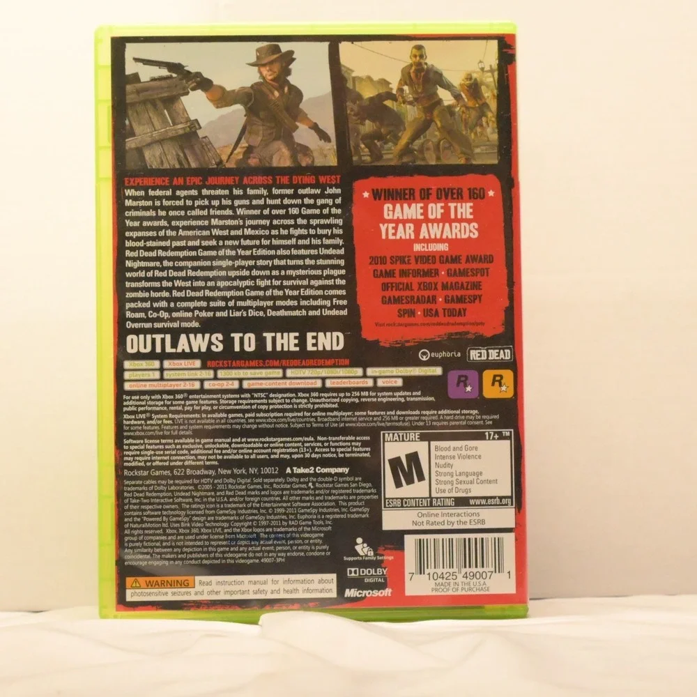 Red Dead Redemption GOTY Xbox 360 Complete CIB With Map Manual